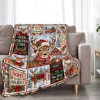 Christmas Deer Throw Blanket Reindeer Snowy Forest Holiday Gifts 60''x80'' - Image 5