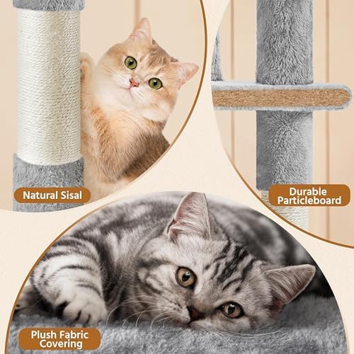 Yaheetech 62in Cat Tree Tower, Double Condo, Multi Platforms, Scratch Posts - Image 6