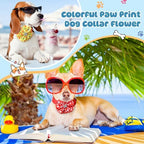 Huhumy 50 Pcs Paw Print Dog Collar Bows Flower Bowties Bulk Attachments - Image 2