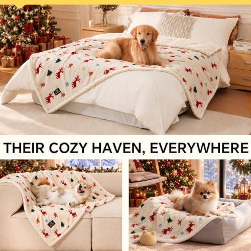 Luciphia Waterproof Dog Blanket, Reversible Sherpa Fleece for Couch Cover - Image 4