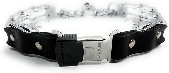 Herm Sprenger Prong Collar for Dog Training with Easy Quick Release Cliclock & ORing - German Made Dog Collar with Chrome Plated Steel 4mm Prongs for Extra Large Dogs (26-31" Neck)