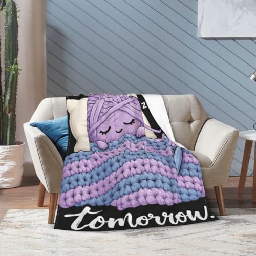Sleepy Yarn Ball Blanket Throw Gift for Girls Women 60"X50" - Image 2