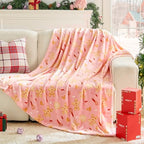BEDELITE Pink Gingerbread Christmas Twin Blanket for Decor & Gift, 60"x80" by BEDELITE