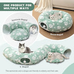 Cute Round Cat Tunnel for Indoor Cats, Green - Image 2