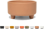 Waggo Uplift Ceramic Dog Bowl for Small Medium and Large Breeds - Heavyweight and Durable Pet Food and Water Dish Crock, Dishwasher Safe, Modern, Elevated Feeder (Clay, Medium)