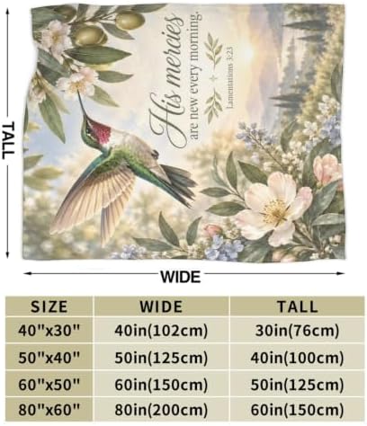 Hummingbird Blanket Christian Throw Stuff Gifts for Women 60"x50" - Image 3