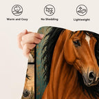 Horse Throw Blanket Horse Stuff Gifts for Kids Girls Boys Adults Women Men Soft Cozy Warm Plush Fluffy Fuzzy Fleece Blanket Decor 60''X80'' - Image 7