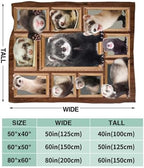 Cute Ferret Blanket for Girls Women Boys Men Adults Kids Soft Cozy Fleece Ferret Throw Blankets Gifts Warm Flannel Plush Stuff Lightweight Decorative Blanket for Couch Bed Sofa 80"X60" - Image 7