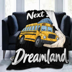 Sleepy School Bus Blanket Throw Gift for Girls Women 60"X50" by Unknown