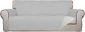 PureFit Reversible Quilted Sofa Cover, Water Resistant Slipcover Furniture Protector, Washable Couch Cover with Non Slip Foam and Elastic Straps for Kids, Pets (Sofa,Light Gray/Ivory) Large | Light Gray/Ivory, Water Resistant Couch Protector, Washable ...
