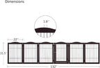 unipaws 132" Extra Wide Dog Gate and Pet Playpen with Walk Through Door | Free Standing Tall Dog Fence, Barriers for Home, Use as Indoor Dogs Cats Pen, Rabbit Pen, Espresso