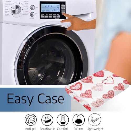 Valentine's Day Love Hearts Throw Blanket, Soft Lightweight Flannel Blanket, Wedding Anniversary Birthday Gifts for Girlfriend Wife, Anti-Pilling Blankets for Bed Sofa Couch Chair, 60 x 50 Inch - Image 6