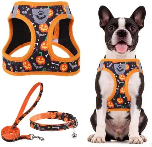 PUPTECK Halloween Dog Harness, Collar and Leash Set No Pull for Small Sized by PUPTECK
