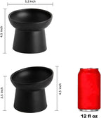 Elevated Cat Bowls, 15° Tilted Ceramic Raised Cat Food and Water Bowl Set, Whisker-Friendly Porcelain Pet Feeder Dishes for Indoor Cats and Small Dogs,Black,5.2 Inch,1 Pack