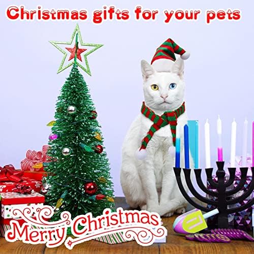 Weewooday 12 Pcs Mini Christmas Santa Hat Scarf Set, Small, Stripe Style - Image 5