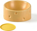 Cat Food Bowl with Food Mat, Ceramic Raised and Tilted Water Bowl, Anti Vomiting and Protection, Cat or Small Dog Feeding Station, Dishwasher and Microwave Safe