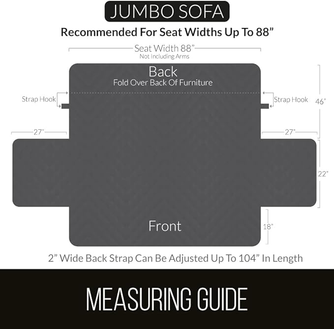 Sofa Shield® Couch Slip Covers for Dogs, Reversible Furniture Protector with Strap, Stain and Tear Resistant Cushion Cover, 88 inch Seat, Machine Washable Slipcover Pets, Cats, Seafoam Cream