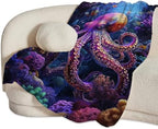 Octopus Blanket Ocean Octopus Throw Blankets Decor Stuff Cozy Flannel Fleece Soft Plush Fuzzy Warm Lightweight Bedding Gifts for Women Girls Kids 80"X60" - Image 4