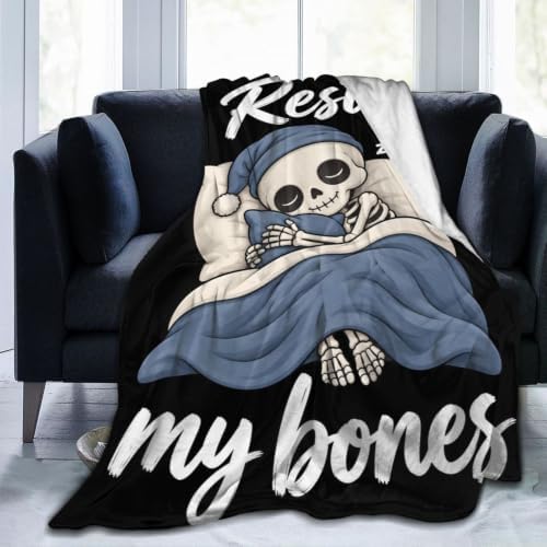 Sleepy Skeleton Blanket Throw Gift for Girls Women 60"X50" by Unknown