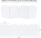 Clear Acrylic Freestanding Dog Gates for the House – Folding 4-Panel Pet Gates for Doorways, Stairs, and Rooms, Transparent Indoor Barrier for Dogs, Puppies, and Cats