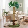 Woochpet 35" inch Cat Scratching Post,sisal cat Scratcher Tree with Leaves by WOOCHPET