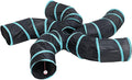 Cat Tunnels, Pet Ferret Rabbit Bunny Tunnels Tubes Subway Habitats, S-Style, DIY Cat Peekaboo Maze House Tent Bed, Kitten Interactive Toy (S Type: 5 Way Tubes)