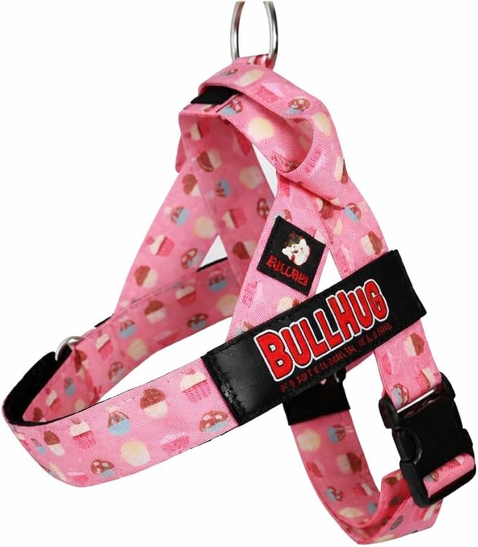 BULLHUG Adjustable Dog Harness– No Pull, No Choke – for English Bulldogs, French Bulldogs, Pugs & Broad-Chested Breeds – Easy, Safe Walks (Cups, Small)