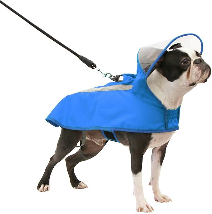 Gooby - Raincoat, Adjustable Rain Cap with See Through Visor, Blue, 2X-Large