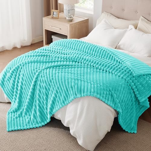 Bedsure Soft Cal King Size Blanket for Bed Blue Fog 102"x96" - Image 5