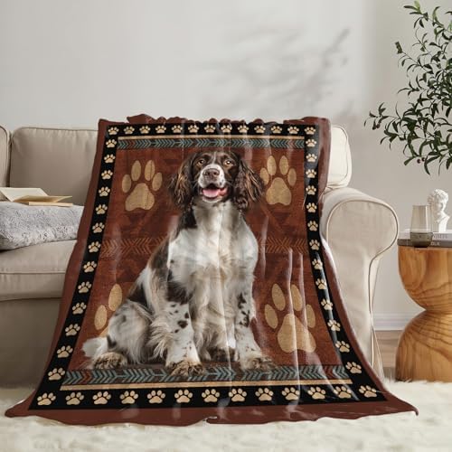 Springer Spaniel Blanket for Girls Women Boys Men Adults Kids Soft Cozy Fleece Cute Dog Throw Blankets Gifts Warm Flannel Plush Lightweight Decor for Couch Bed Sofa 50"X40" - Image 3