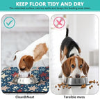 American 4th of July Star Dog Food & Water Mat,Patriotic Independence Memorial Day Paw Prints Pet Feeding Mat for Floor Non-Slip Waterproof, Super Absorbent Cat Bowl Mat, Pet Placemat,12" × 20" - Image 2