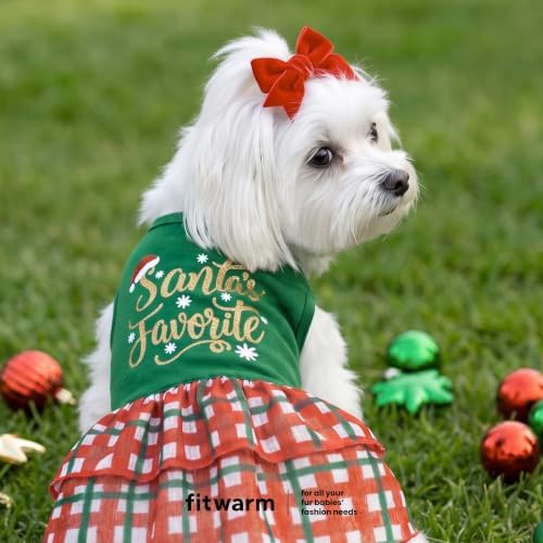 Fitwarm Santa's Favorite Dog Dress, Christmas Outfit for Small & Medium Dog - Image 4