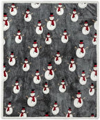 PAVILIA Premium Christmas Sherpa Throw Blanket, 50x60, Grey Snowman Cozy Fleece Holiday Blanket, Reversible Plush Winter Throw for Couch & Bed, Ultra Soft Warm - Image 4