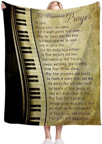 Piano Music Blanket Musician Prayer Throw Blankets Piano Keys Decor Stuff Cozy Flannel Fleece Soft Plush Fuzzy Warm Lightweight Bedding Gifts for Women Girls Kids 80"X60" - Image 4
