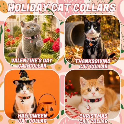 30Pcs Holiday Cat Collars Breakaway Halloween Cat Collars with Bell - Image 6