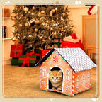 Doublefill 3 Pcs Christmas Gingerbread Cat House Outdoor Weatherproof by DoubleFill