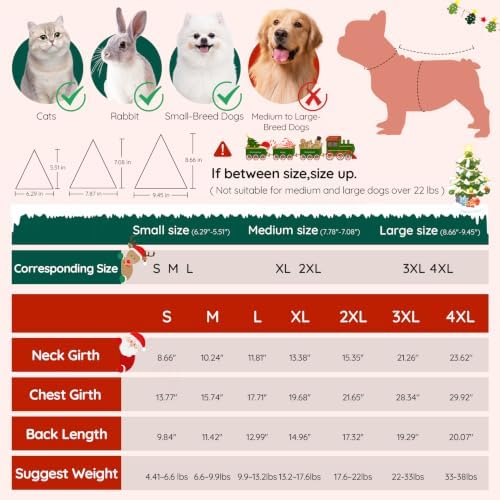 Dog Christmas Dress – Red Velvet Santa Claus Outfit with Christmas Hat for Small Dogs & Cats (5-38 lbs), Perfect Holiday Costume for Pets - Image 2