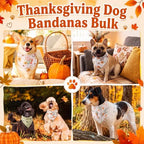 Huhumy 100Pcs Fall Dog Bandanas Bulk Autumn Pet Scarf Bib Neckerchief Decor - Image 2