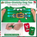BINGPET 2PCS Dog Christmas Outfit, Soft Cotton Puppy Shirt, Santa Costume - Image 3