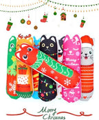 PET SHOW 8 Pack Christmas Cat Kicker Toys with Catnip Crinkle Sound Toys for Indoor Cats Xmas Santa Gift Patterns Plush Kittens Shape Natural Interactive Pet Kitty - Image 4