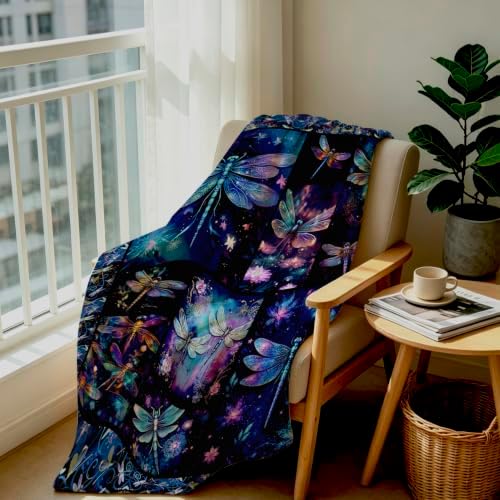 Dragonfly Blanket Dragonfly Throw Blanket Gifts for Women Men Boys Girls Kids Adults Super Soft Cozy Plush Fluffy Fuzzy Fleece Blanket Home Decor 50''X60'' - Image 3