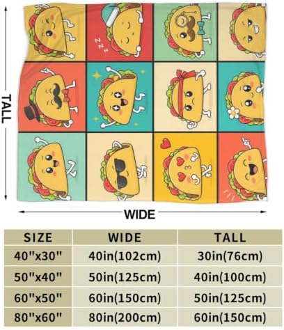 Funny Taco Mexican Blanket Food Lover Throw Stuff Gifts 60"x50" - Image 3
