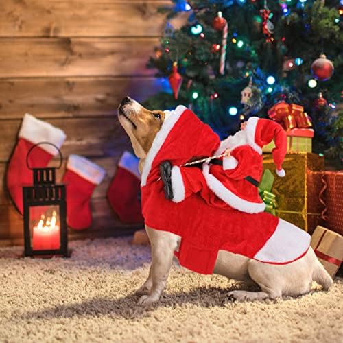 BWOGUE Santa Dog Costume, Dog Christmas Outfit, Santa Rider Costume, Size S - Image 4