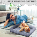 Sintuff 4 Pack Self Warming Cat Bed 15.7 x 11.8 Inch Cat Bed for Indoor Cats Heated Pet Crate Mat Extra Warm Thermal Dog Pad Anti-Slip Puppy Kitten Cushion for Pet Lovers Winter Gifts for Christmas - Image 6