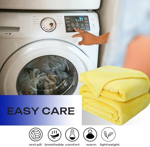 Yellow Fleece Plush Throw Blanket 50"x60"for Couch Sofa Fuzzy Cozy Flannel - Image 5