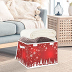 Bolaz Storage Bins with Lids and Handles, Christmas Tree Snowman Storage Box Storage Basket with Cover Collapsible Organizer Containers for Home Closet, Shelves - Image 5