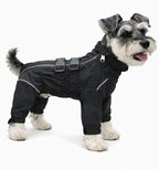 Lovelonglong Waterproof Dog Raincoat – 4-Leg Full Body Dog Rain Suit with Reflective Strips & Leash Opening, Outdoor Dog Jacket for Rainy Weather