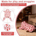 Dog Pajamas Lightweight Dog Onesies Soft Stretchy Tiny Outfit Clothes for Small Medium Large Puppy Pjs Clothes Doggie Cat Pet Boys Girls Outfit (Medium (10-20lb), Red Heart) - Image 5