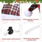 Weewooday 12 Pcs Mini Christmas Santa Hat Scarf Set, Small, Irregular Check - Image 6