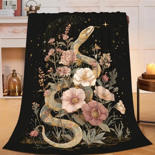 Golden Snake Blanket Snake Throw Stuff Gifts for Girls 60"x50" - Image 5